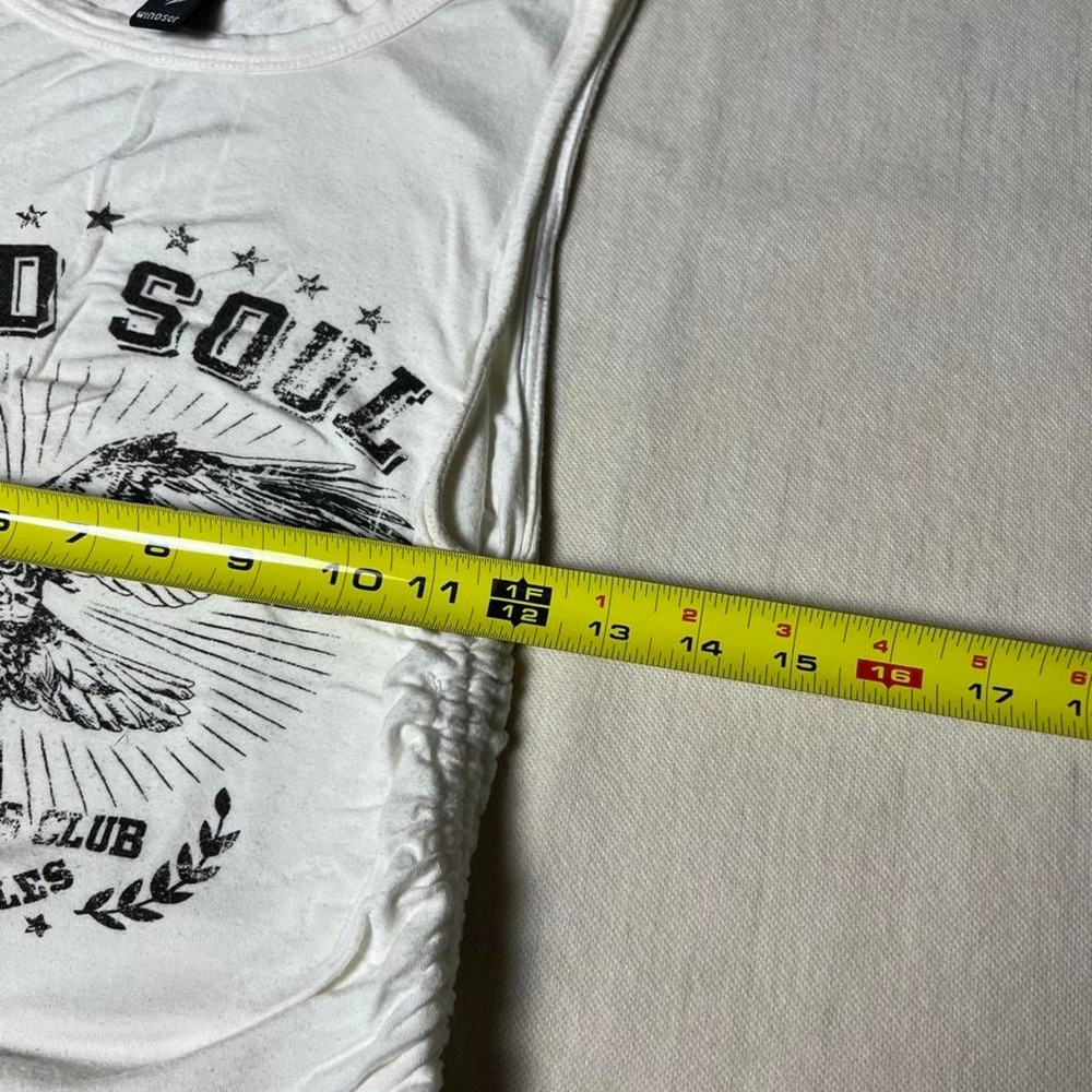 Windsor white crop top with black eagle graphic - Picture 5 of 8